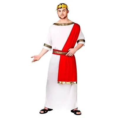 Adult ROMAN EMPEROR God Caesar Toga Rome Stag Fancy Dress Costume Male Mens • £18.45