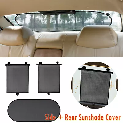 Car Rear Side Window Sun Shade Cover Kid Mesh Screen UV Shield Retractable Visor • $35.99