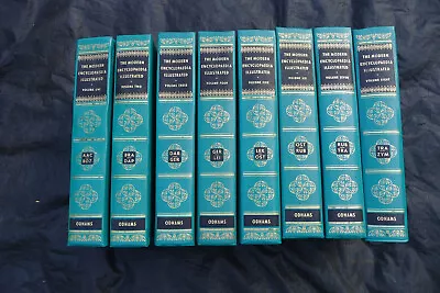 The Modern Encyclopaedia Illustrated Book Vol 1-8 Odhams Blue 1968 • £24.99