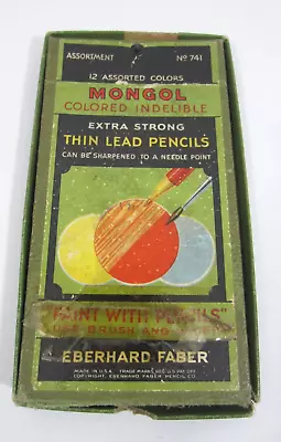 Mongol Indelible Colored Pencils Partial Box 10 Of 12 VTG 1950s Art #741 • $9.99