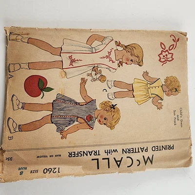 $19.95 • Buy McCall's 1260 Vintage Sewing Pattern 1940's Child's Dress And Sun Frock Size 8