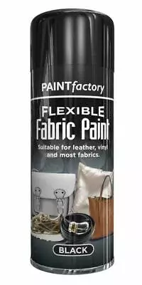 Black Flexible Fabric Spray Paint For Fabrics Leather Vinyl Textile Clothes New • £7.95