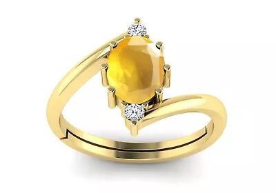 10.00 Carat Natural Yellow Sapphire Gemstone Gold Plated Ring For Women And Men • $45