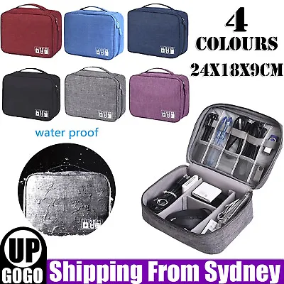 $8.09 • Buy Cable Organizer Bag Charger USB Electronic Accessories Storage Travel Case AU