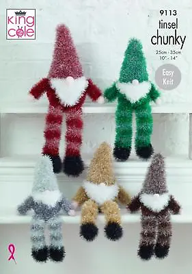 £3.89 • Buy King Cole 9113 Knitting Pattern Tinsel Gnomes In Tinsel Chunky
