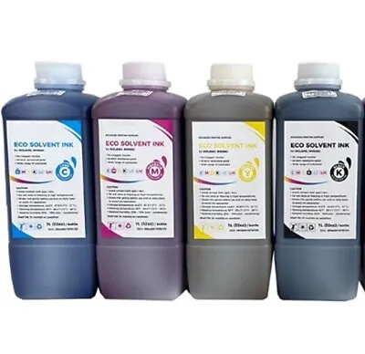 4 X BULK INK REFILL PREMIUM ECO SOLVENT INK FOR ROLAND MUTOH AND MIMAKI 4000ML • $165