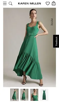 £55.55 • Buy Karen Millen-Soft Tailored Peplum High Low Dress-New Without Tags-petite 12