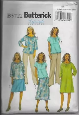 Butterick Sewing Pattern B5722 Size RR 18W-20W-22W-24W Uncut & Unused!  • $7.50