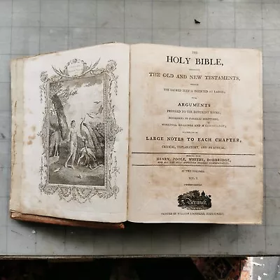 1813? Holy Bible IllustratedBERWICK Print  Large Complete But Needs Repairing • £25