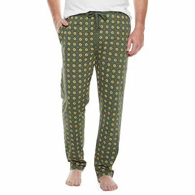 Stafford Men's Knit Pajama Lounge Pants LARGE Green Neat Pattern Super Soft New • $22.99