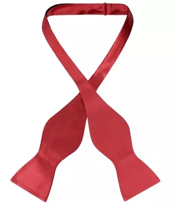 Biagio SELF TIE Bow Tie Solid ROSE RED Color Mens BowTie • $8.11