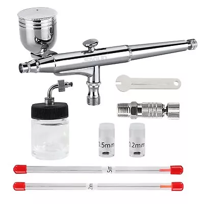 Airbrush Kit 0.3mm Dual-Action Side Feed Airbrush With A 1/3 Oz. Gravity Flui... • $36.33