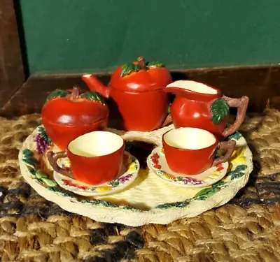 1993 Apples Miniature Tea Set Vintage Red • $9.95