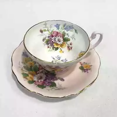 Vintage EB Foley China Tea Cup And Saucer Pink Floral • $19.50