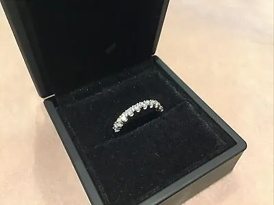 1.0 Carat Lab Created Diamond Half Eternity Ring Platinum Plated 925 J 1/2 • £65