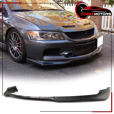 Fits 06-07 Mitsubishi EVO 9 Ix Unpainted Black Front Bumper Lip Spoiler PU • $89.94