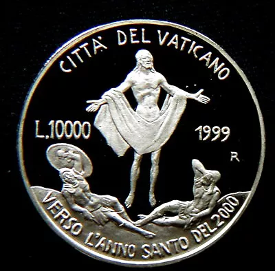 1999 VATICAN RARE Silver COIN 10000 Lire UNC PROOF GEM Resurrezione • $24.99