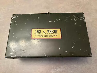 Vintage Small Green Metal Tool Box. Hinged. Heavy Duty. 7.5 In X 4.4 In X 2.2 In • $15