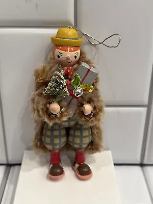 Kurt Adler Vintage 1984 Wooden Christmas Ornament Fabulous Freddy • $19.99