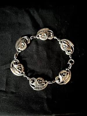 Vintage Danecraft 925 Sterling Silver Bracelet - Cala Lily Design • $49
