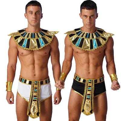 Men's Egyptian Costume Outfits Adult Ancient Egypt Halloween Cosplay Fancy Dress • £5.51