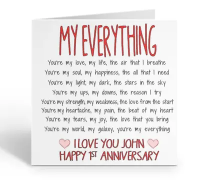 £2.95 • Buy Personalised Husband Happy Anniversary Card Love 1st 2nd 5th 10th 15th 20th 30th