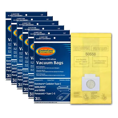 $19.99 • Buy 18 Kenmore Canister Type C Sears Vacuum Bags, Canister, Panasonic Vacuum Cleaner