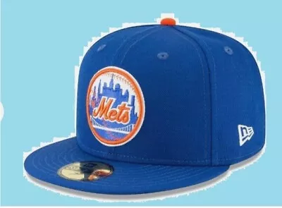 New Era New York Mets Cooperstown Collection Wool 59FIFTY Blue Fit Cap Hat 7 7/8 • $29.99