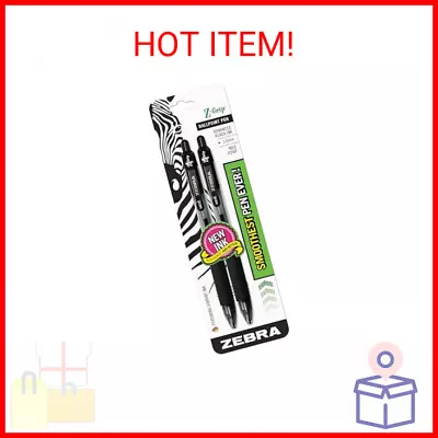 Zebra Pen Z-Grip Retractable Ballpoint Pen Medium Point 1.0mm Black Ink 2 Count • $2.49