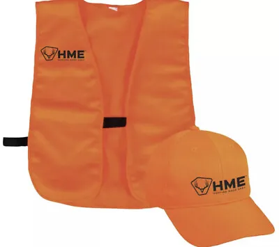 Hme Blaze Orange Safety Vest & Hunting Cap Combo Kit One Size Hme-sf-vh-or • $0.99