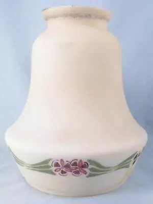 £54.63 • Buy Art Deco Lamp Shade Satin Glass Mauve Blue Yellow Flowers Table Ceiling #195