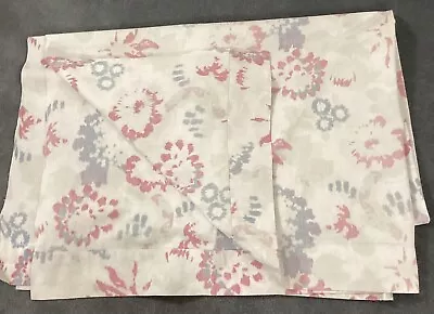 Vintage Antique Cotton Linen Curtain Semi Abstract Blurred Floral  C1920-30 • £18