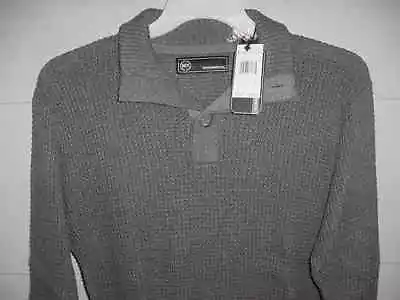 WP Weatherproof Mock Turtleneck Button L/S Gray Knit Sweater Mens Lg #F54077ROS • $16.99