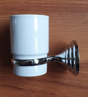 £7.98 • Buy Toothbrush Holder Drinking Ceramic Tumbler Toothpaste Stainless Wall Mounted