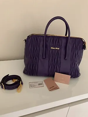 Miu Miu Matelasse Purple Handbag Large • $900