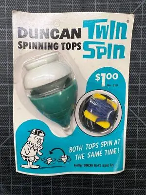 Vintage 1960's DUNCAN SPIN TWIN TOP Old Store Stock SEALED Rare Color MINT Nos ! • $32