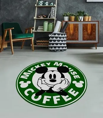 Starbucks Mickey Mouse Rug Living Room Rug Designer Rug Cartoon Decor • £184.20