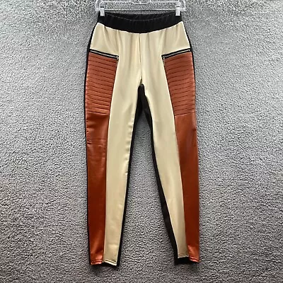 $6.26 • Buy CBR Pants Women's Size Medium High Waist Black Color Block Pants Ladies Size M
