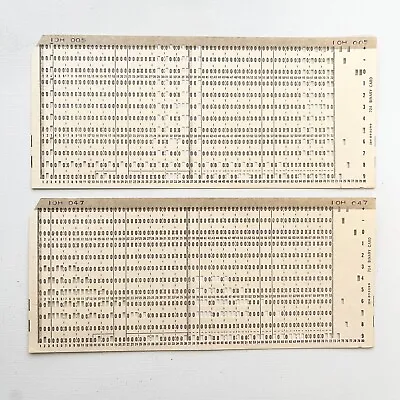 IBM 700 Series 704 Binary Data Punch Cards Mainframe Computer Processing 1950s • $19.99