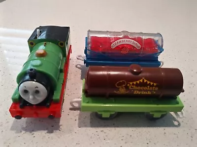 Percy -Thomas & Friends Trackmaster Train And Strawberry & Chocolate Syrup Wagon • $32