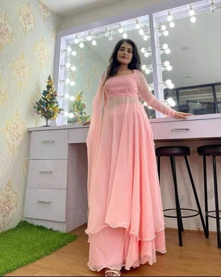 $60.39 • Buy Gown Salwar Kameez Suit New Party Wear Pakistani Indian Wedding Dress Bollywood