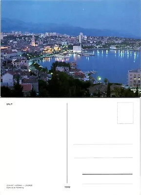 Croatia Dalmatia Split City Adriatic Sea Ship Port At Night Lights VTG Postcard • $9.89