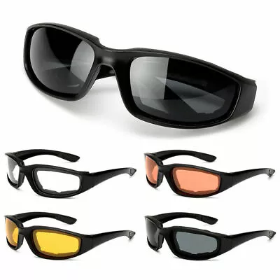 Pro Chopper Riding Motorcycle Glasses Clear Smoke Yellow Padded Comfortable • $6.98