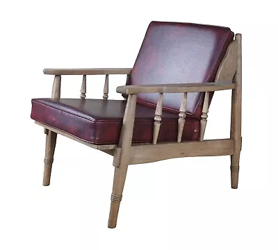 Mid Century Modern Williams Furniture Corp Walnut Library Club Lounge Arm Chair • $650.25