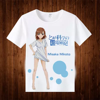 Anime A Certain Scientific Railgun Misaka Mikoto Cosplay Short Sleeve T-shirt#N5 • $25.99