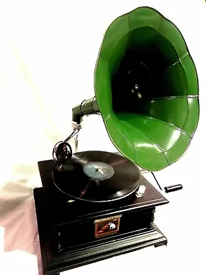 Gramophone Phonograph Fully Functional Green Horn Sound Box With Needles • $219