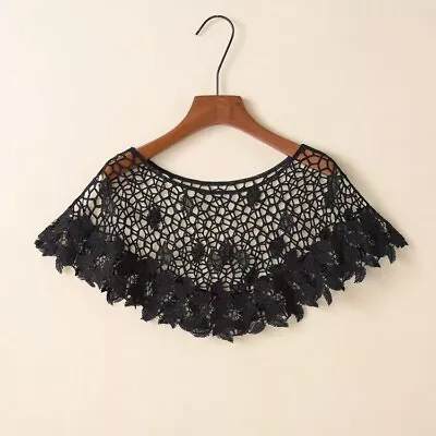 Women Lace Crochet Shrug Vintage Cape Cropped Sheer Bolero Shrug Cardigan Tops • $8.45