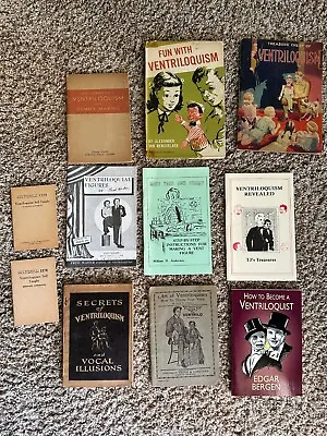 LOT OF VENTRILOQUISM BOOKS Magic Ventriloquists Voice Throwing Dummy Making ART • $134.99