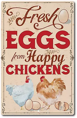 Fresh Eggs Country Sign Farm Chicken Farmhouse Decor Metal EGGS Vintage Rustic • $13.95