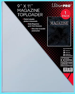 1 Ultra Pro 9 X11  Thick MAGAZINE HOLDER TOPLOADER NEW Pack Protector Document • $10.79